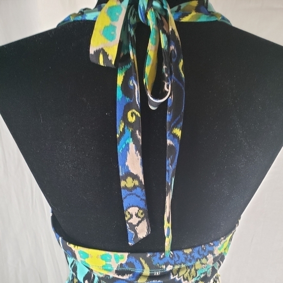 Bisou Bisou Multicolored Back Out Maxi Dress Sz 8 - Picture 9 of 9